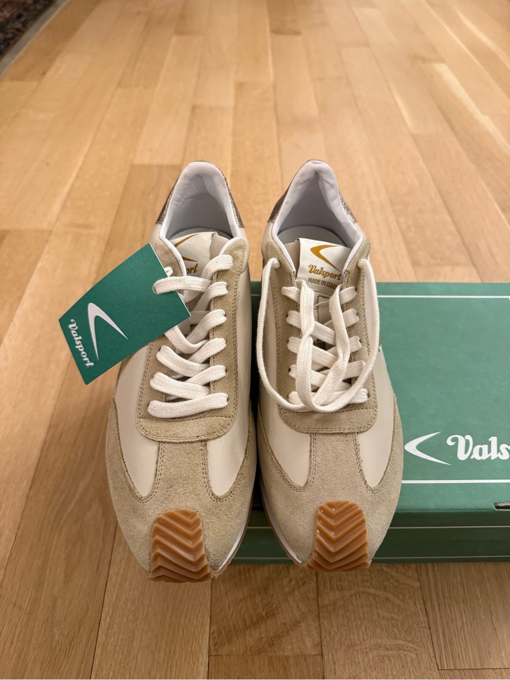 Valsport Beige & Cream Retro Runner Sneakers - Picture 2 of 9